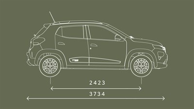 Nouvelle Dacia Spring dimensions  profil